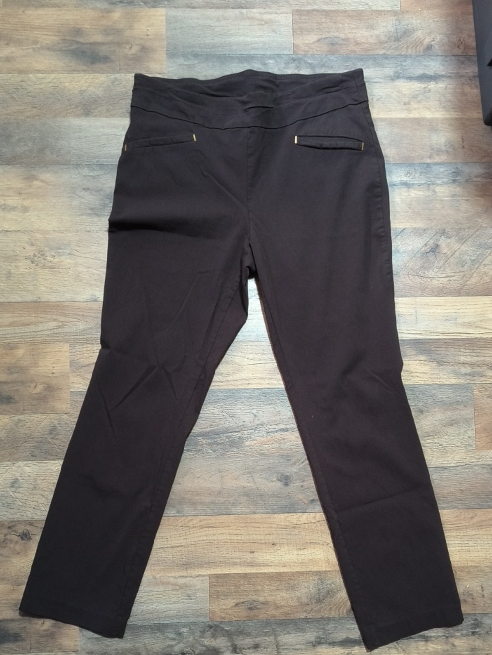 Briggs New York Dark Brown Straight Leg Pull-On Pants